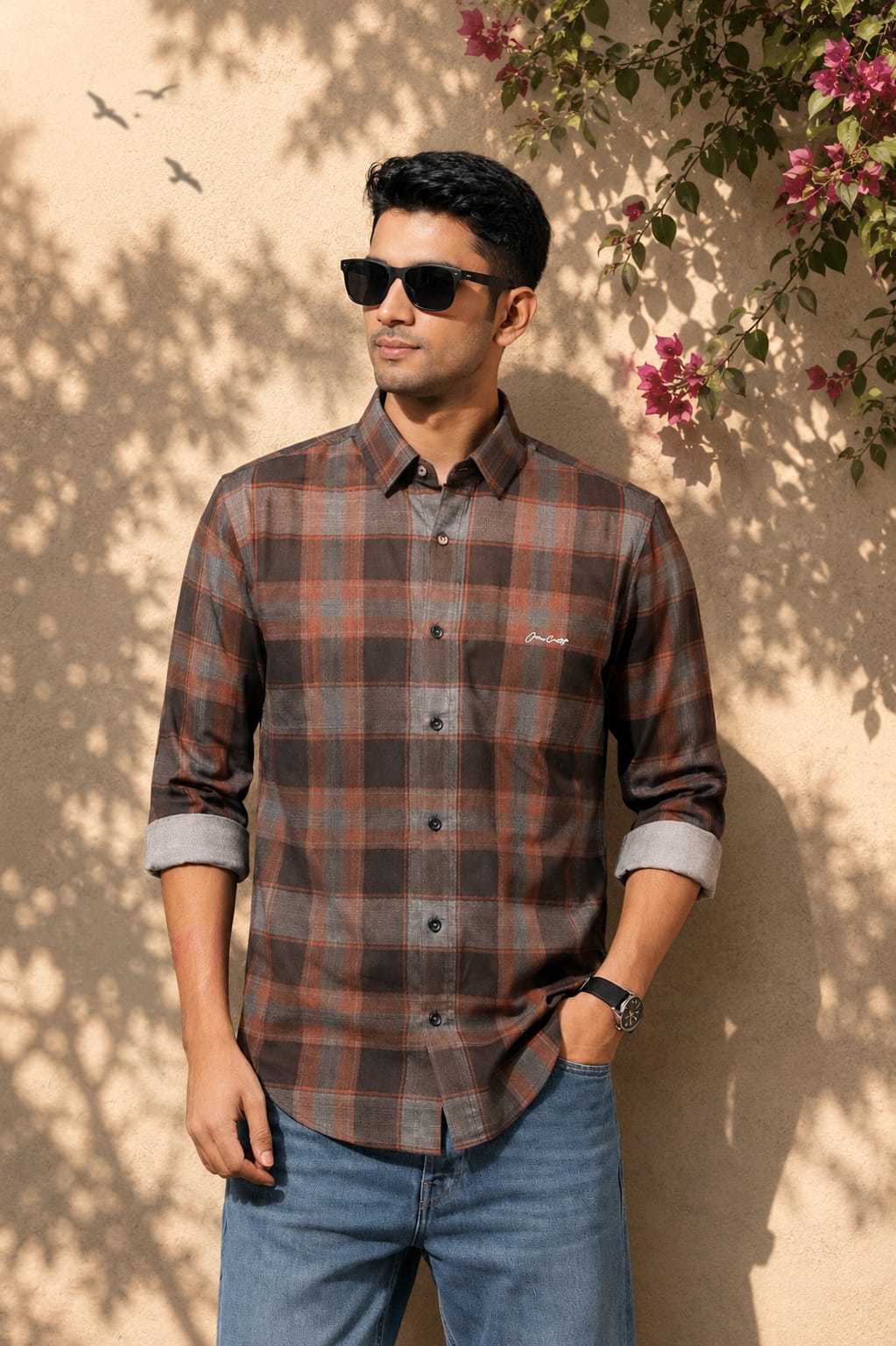 Men’s Melange Casual Shirt | Premium Checked Shirt | Occasional Casual Stylish Shirt for Men