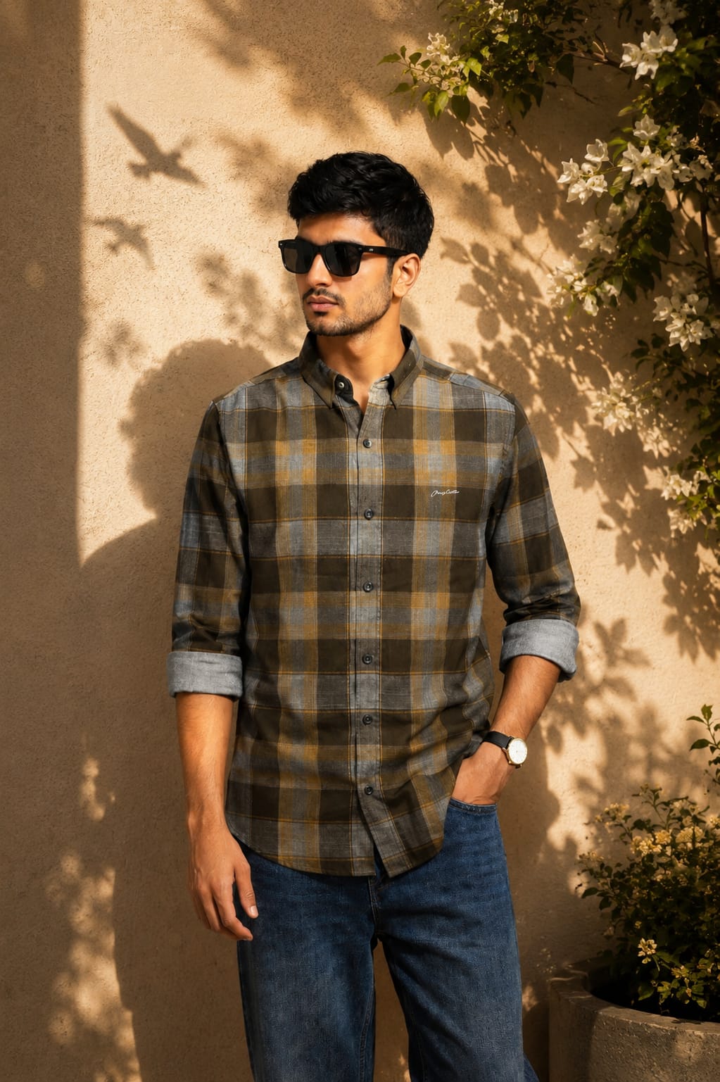 Men’s Melange Casual Shirt | Premium Checked Shirt | Occasional Casual Stylish Shirt for Men