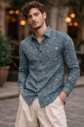 Men's Cartel Men Premium Wolf Linen Printed Slim Fit Casual Shirt For Men