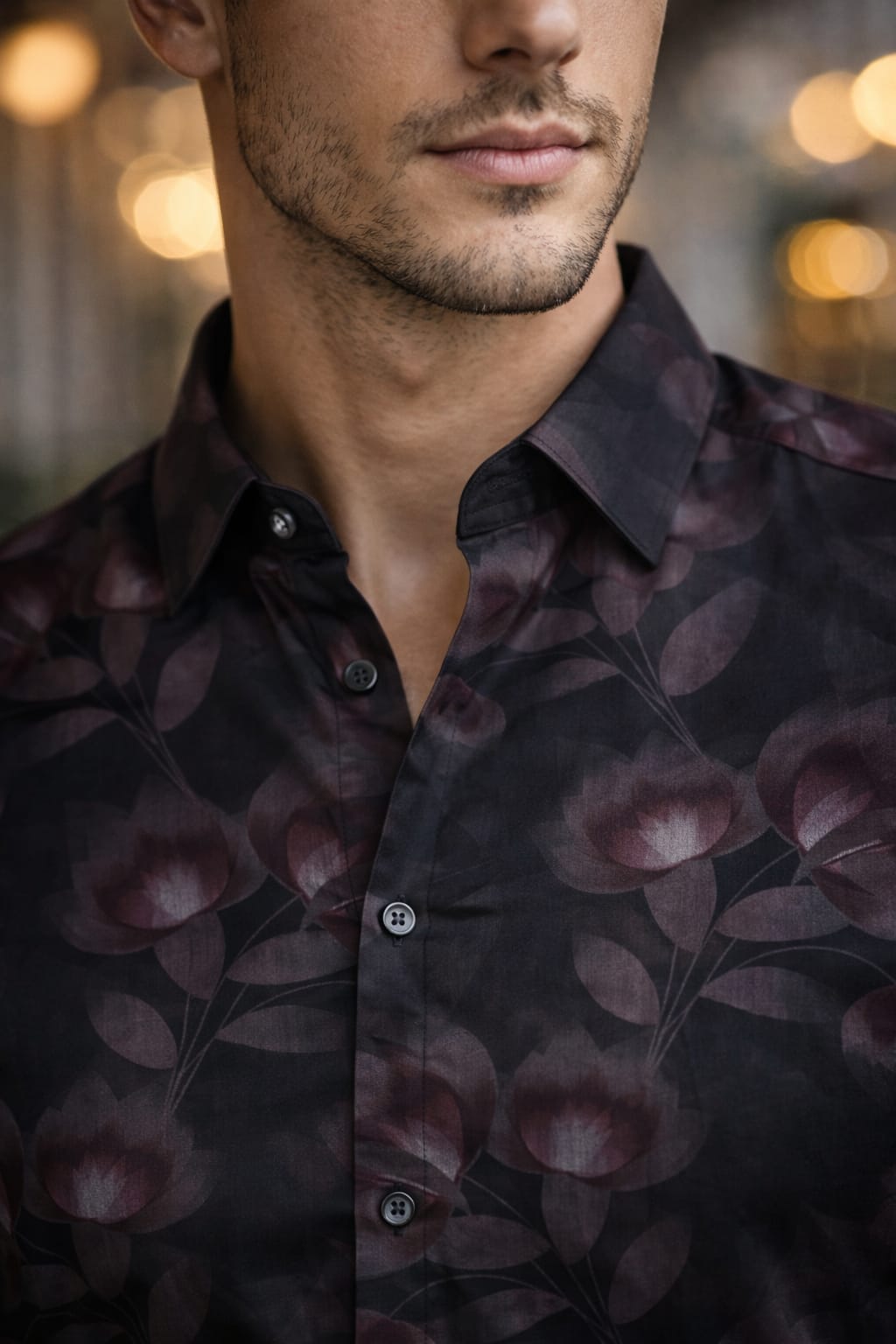 Men's Cartel Premium Black Floral Printed Lycra Shirt for Men | Stretch Fit Casual & Party Wear Shirt