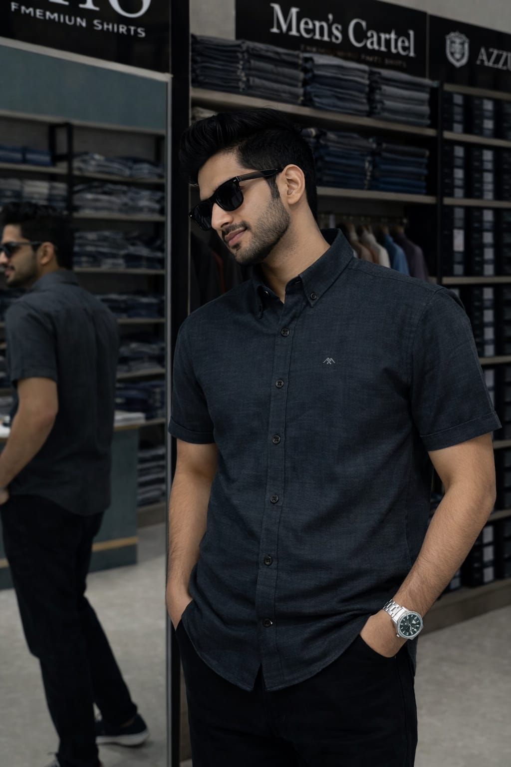 Men’s Cartel Limited Edition Plain Occasional Casual Half-Sleeve Shirt