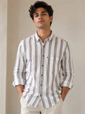 Men’s Premium Vertical Striped Occasional Casual Cotton Shirt | Stylish Summer Wear