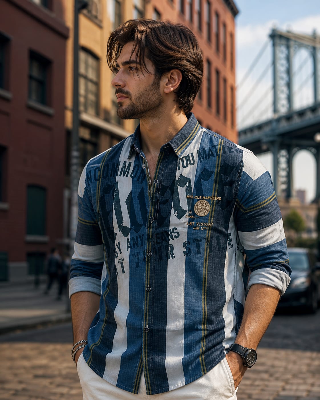 Men’s Cotton Casual Shirt | Premium Striped Casual Wear | Occasional Casual Stylish Shirt for Men