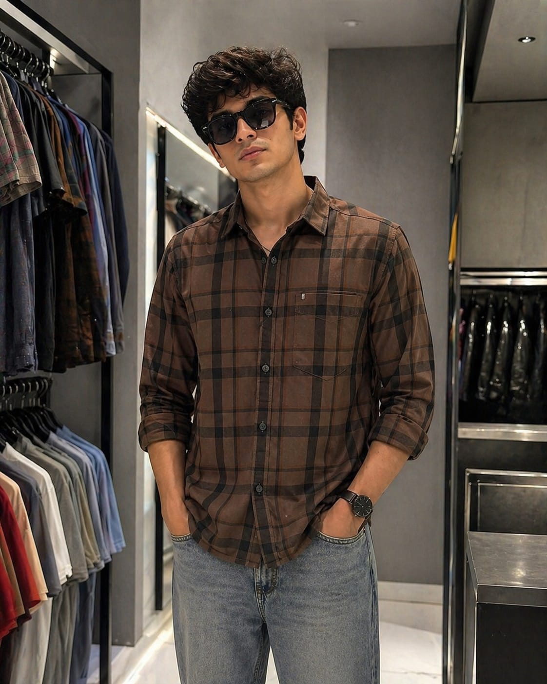 Men’s Pure Cotton Casual Shirt | Premium Checked Casual Wear | Occasional Casual Stylish Shirt for Men