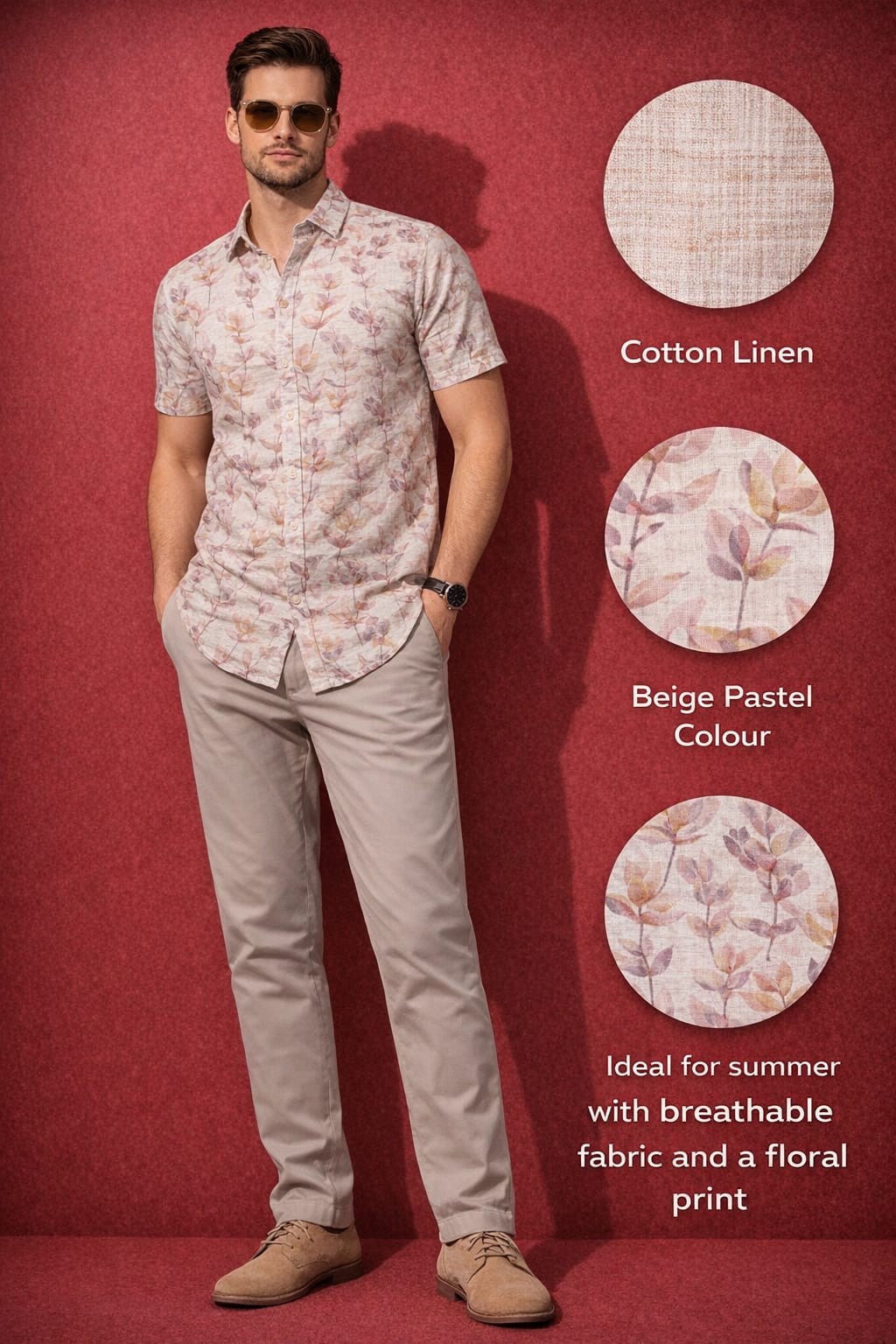 Men's Cartel Premium Floral Print Shirt Occasional Casual  Style ID:  Art-1314-Yellow