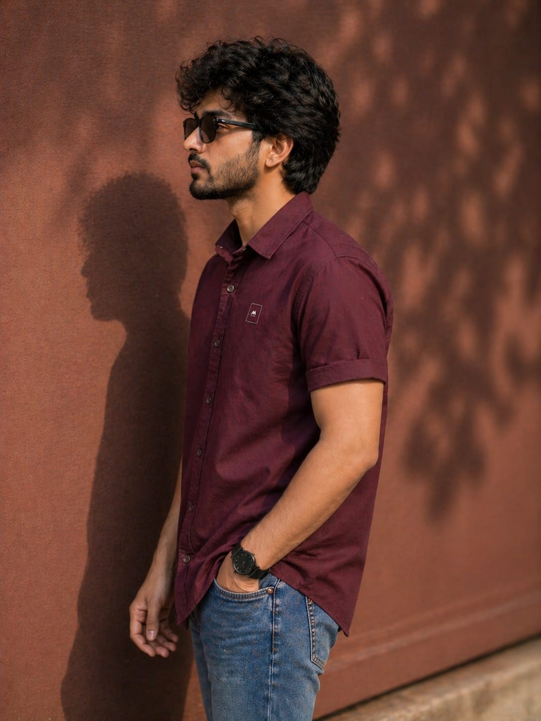 Men’s Lycra Solid Shirt | Premium Stretch Casual Shirt for Men | Regular Fit Half Sleeve (Black, Bottle Green, Olive, Maroon)