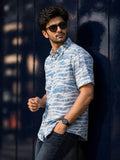 Men’s Melange Shirt | Premium Casual Shirt for Men | Regular Fit Half Sleeve (Blue, Green)