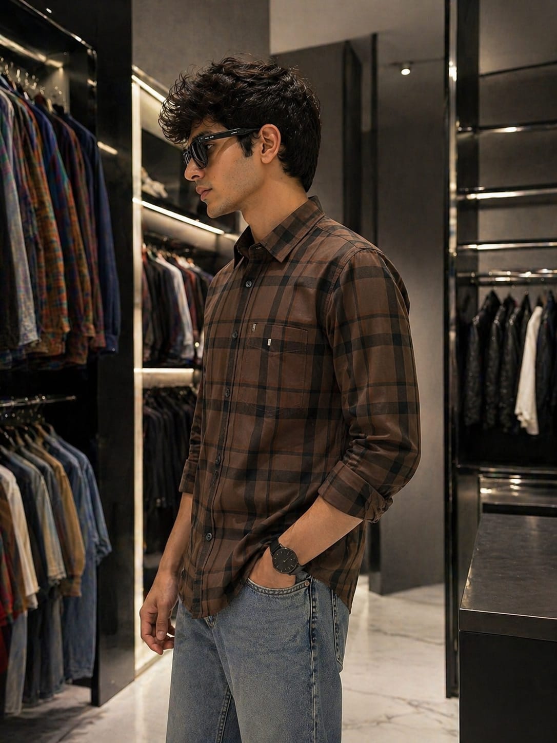 Men’s Pure Cotton Casual Shirt | Premium Checked Casual Wear | Occasional Casual Stylish Shirt for Men
