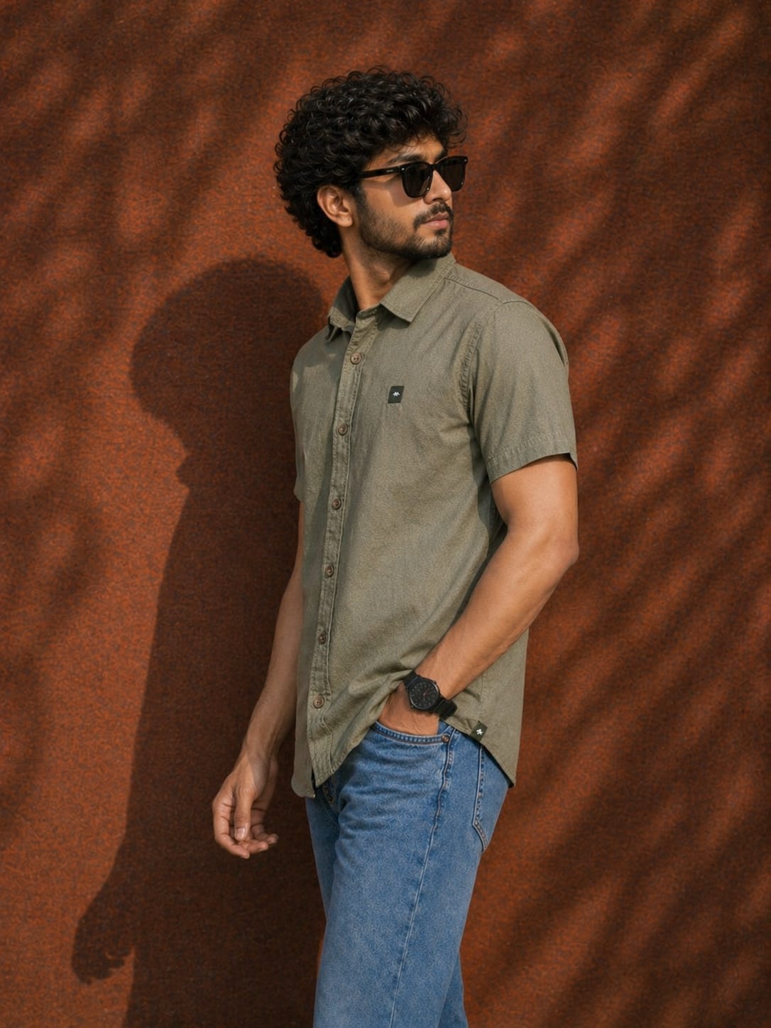 Men’s Lycra Solid Shirt | Premium Stretch Casual Shirt for Men | Regular Fit Half Sleeve (Black, Bottle Green, Olive, Maroon)