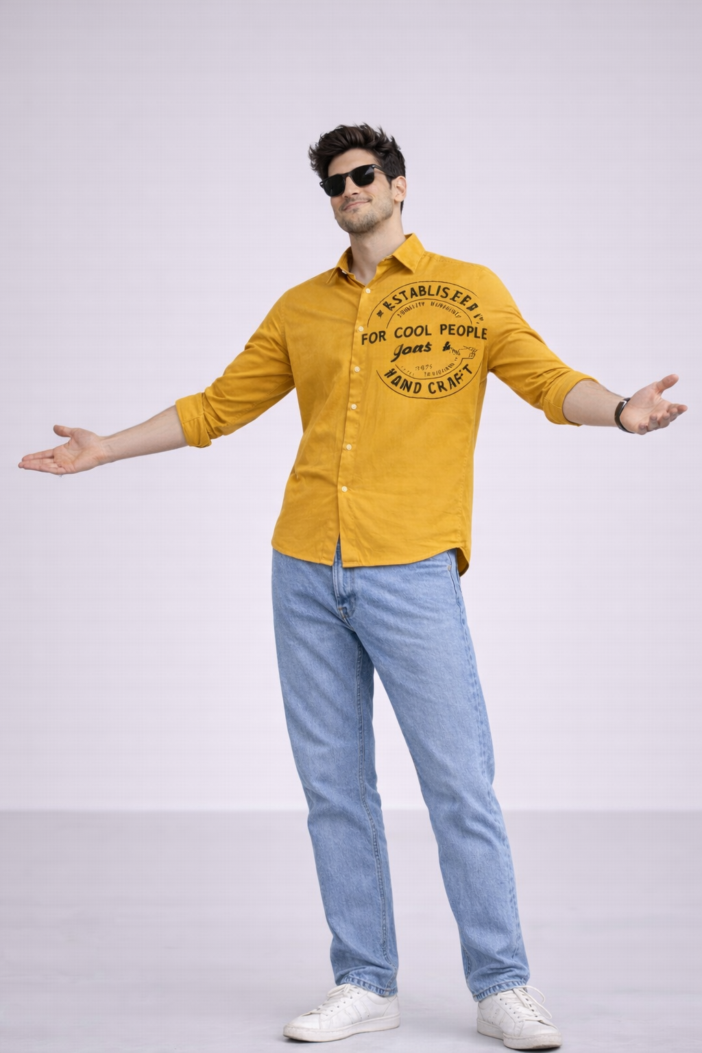 Men's Cartel Premium Lycra Printed Shirt for Men | Stylish Casual Full Sleeve Shirt | Mustard, Beige, Black & Maroon