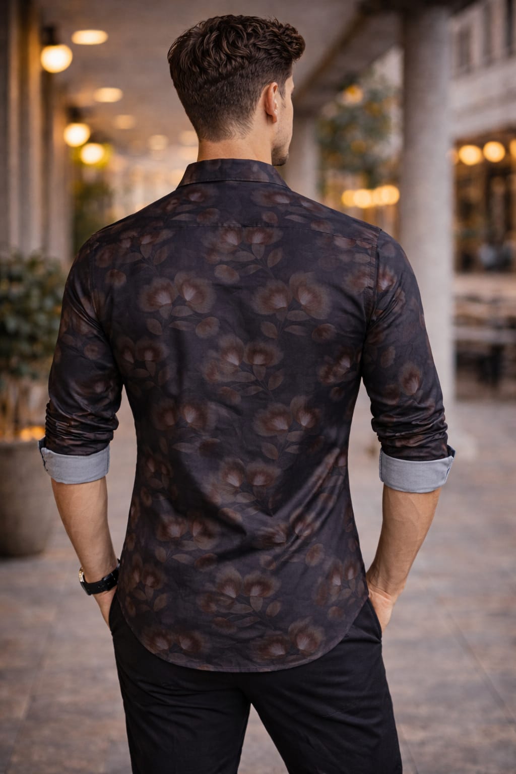 Men's Cartel Premium Black Floral Printed Lycra Shirt for Men | Stretch Fit Casual & Party Wear Shirt