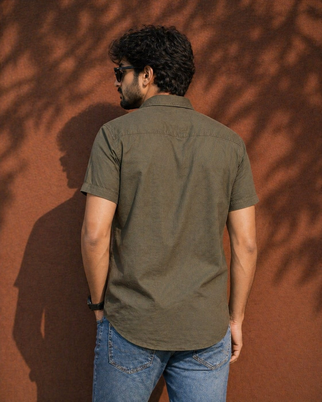 Men’s Lycra Solid Shirt | Premium Stretch Casual Shirt for Men | Regular Fit Half Sleeve (Black, Bottle Green, Olive, Maroon)