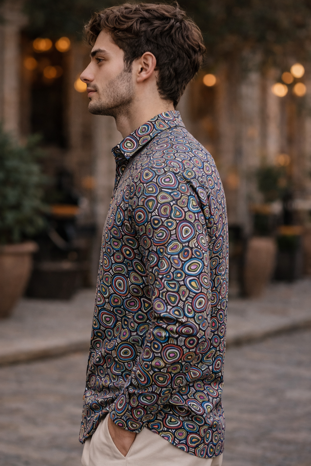 Men's Cartel Men Premium Wolf Linen Printed Slim Fit Casual Shirt For Men