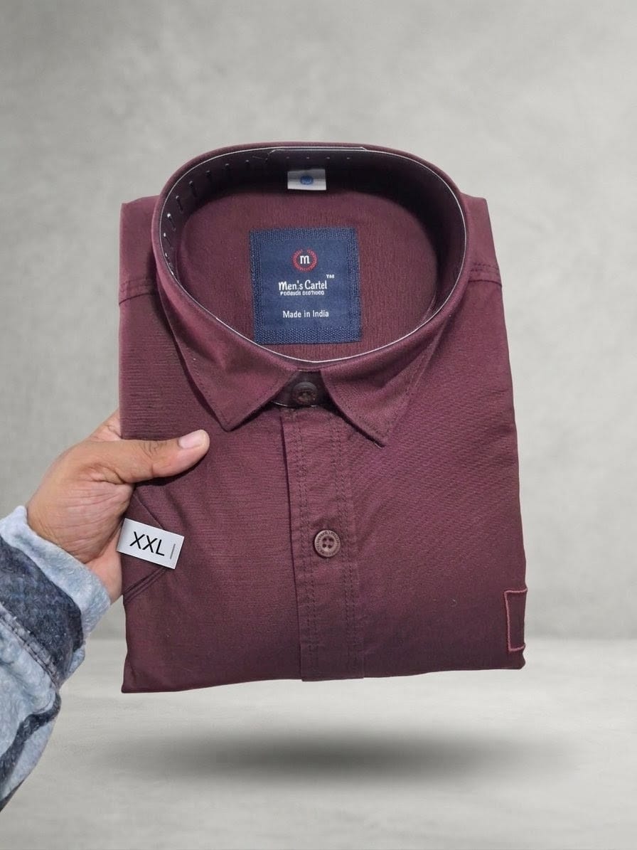 Men’s Lycra Solid Shirt | Premium Stretch Casual Shirt for Men | Regular Fit Half Sleeve (Black, Bottle Green, Olive, Maroon)