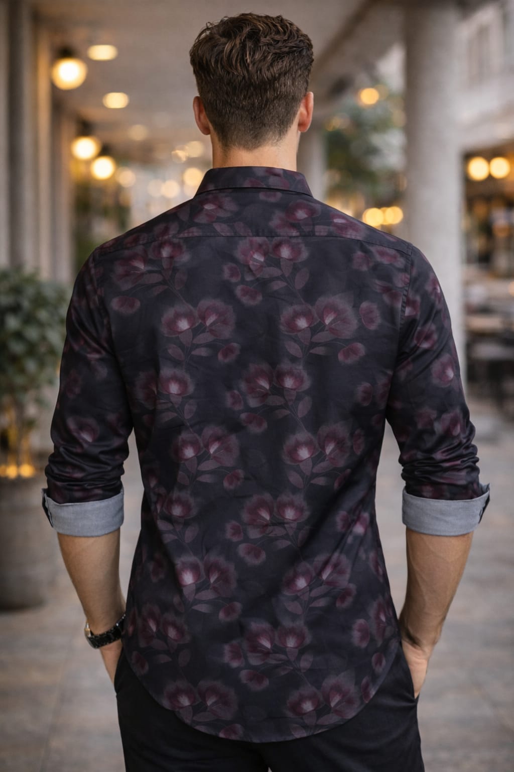Men's Cartel Premium Black Floral Printed Lycra Shirt for Men | Stretch Fit Casual & Party Wear Shirt