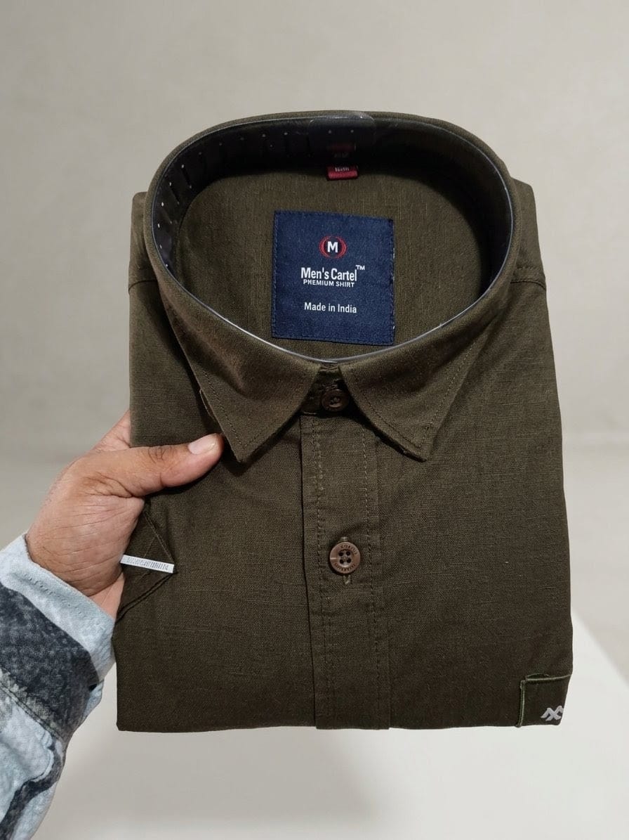 Men’s Lycra Solid Shirt | Premium Stretch Casual Shirt for Men | Regular Fit Half Sleeve (Black, Bottle Green, Olive, Maroon)