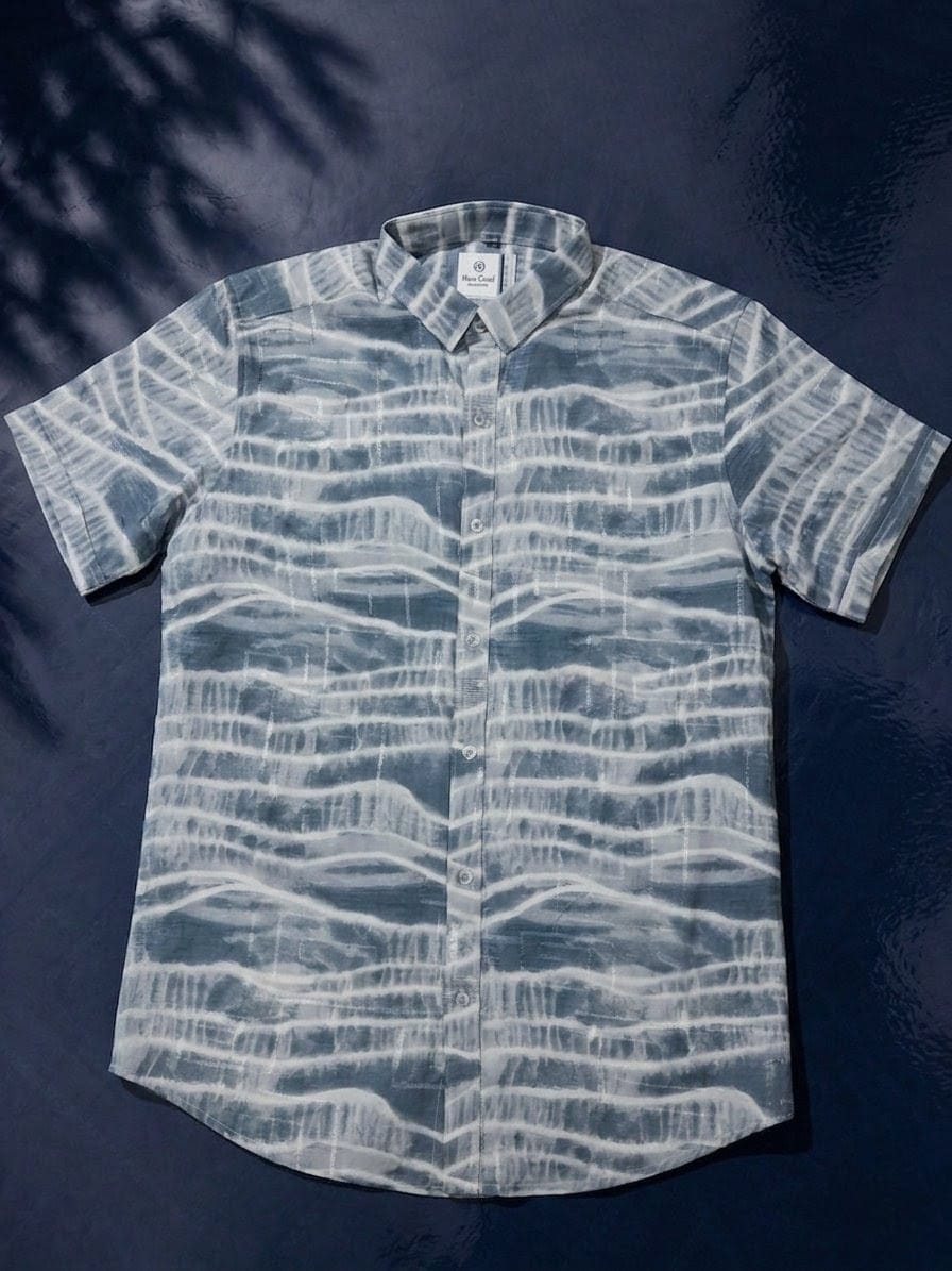 Men’s Melange Shirt | Premium Casual Shirt for Men | Regular Fit Half Sleeve (Blue, Green)