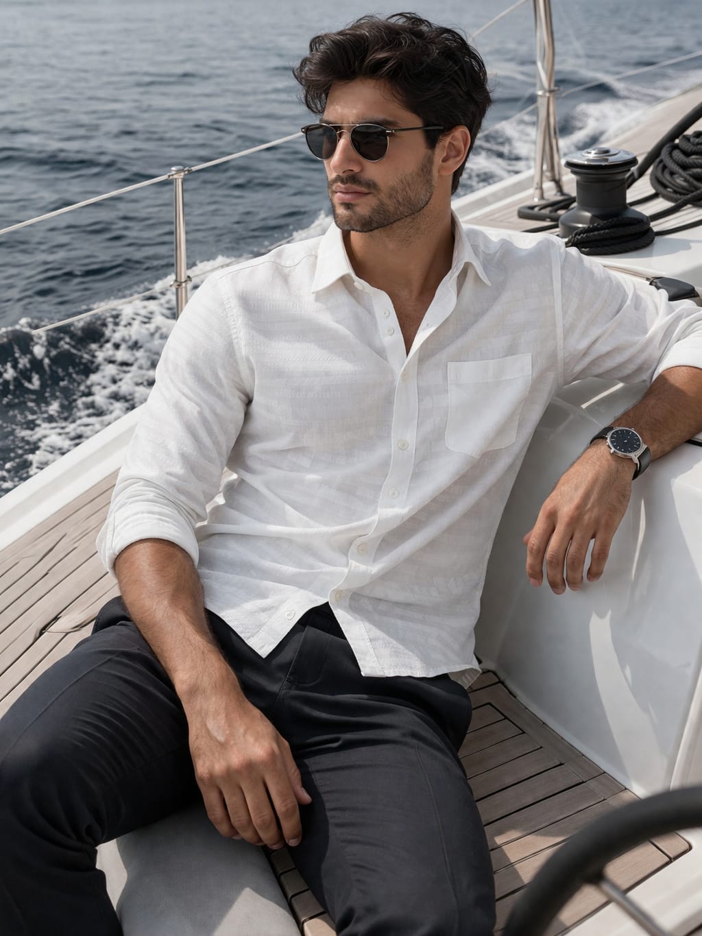 Men's Cartel Premium Casual Occasional Cotton Slim Fit White Shirt for Men