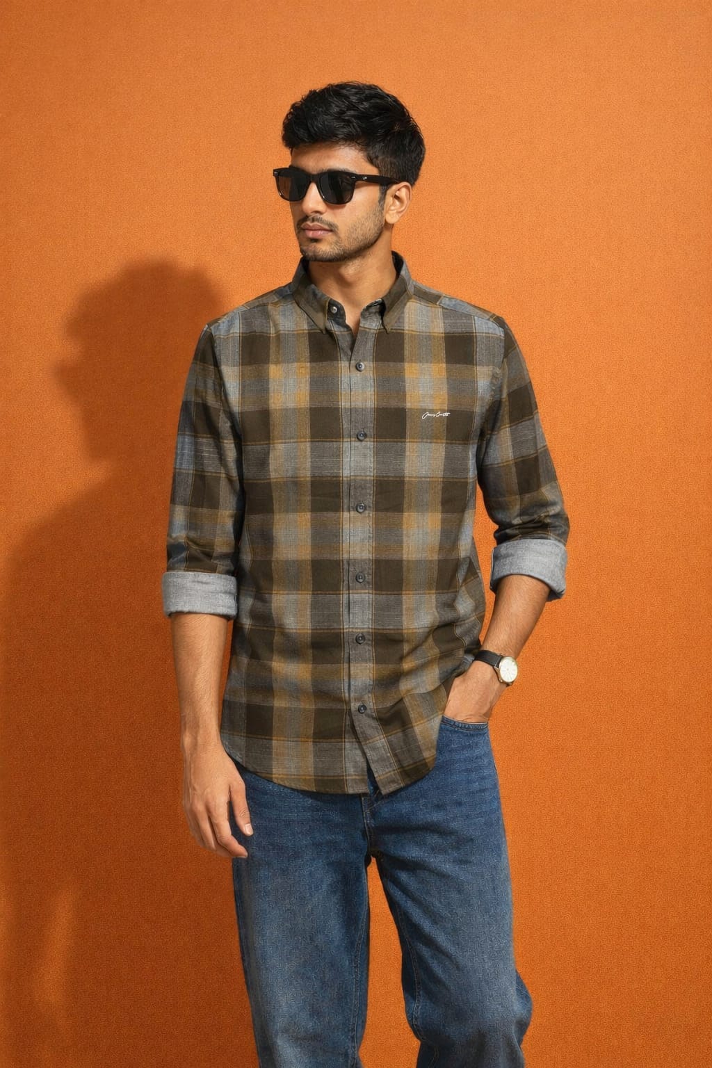 Men’s Melange Casual Shirt | Premium Checked Shirt | Occasional Casual Stylish Shirt for Men